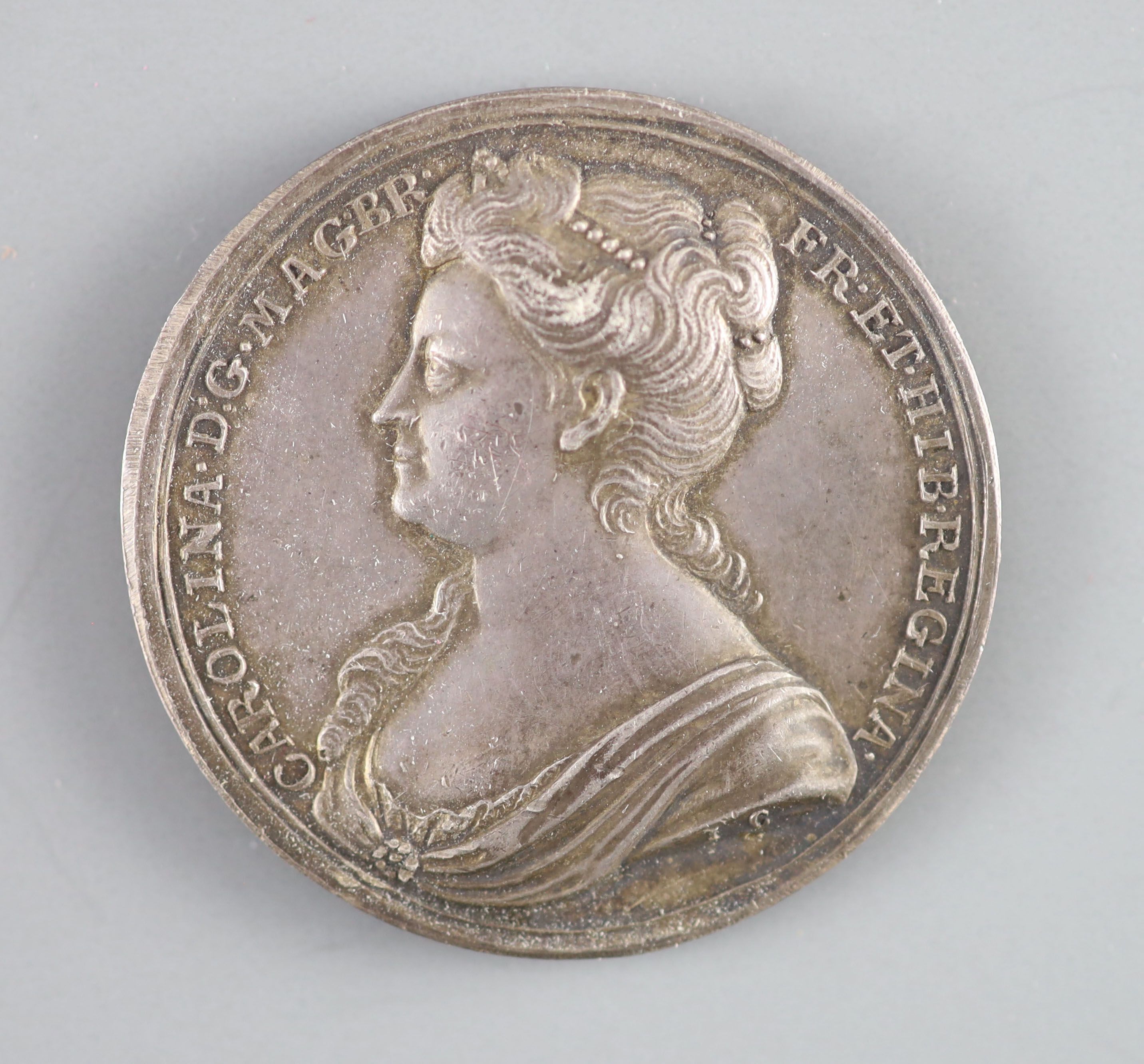 British Medals, George II: Queen Caroline, Coronation 1727, the official medal, in silver, by John Croker, 35mm